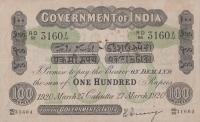 pA17h from India: 100 Rupees from 1920