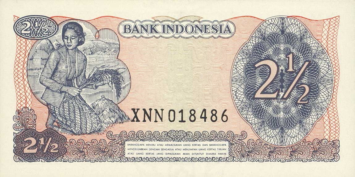 Back of Indonesia p103r: 2.5 Rupiah from 1968