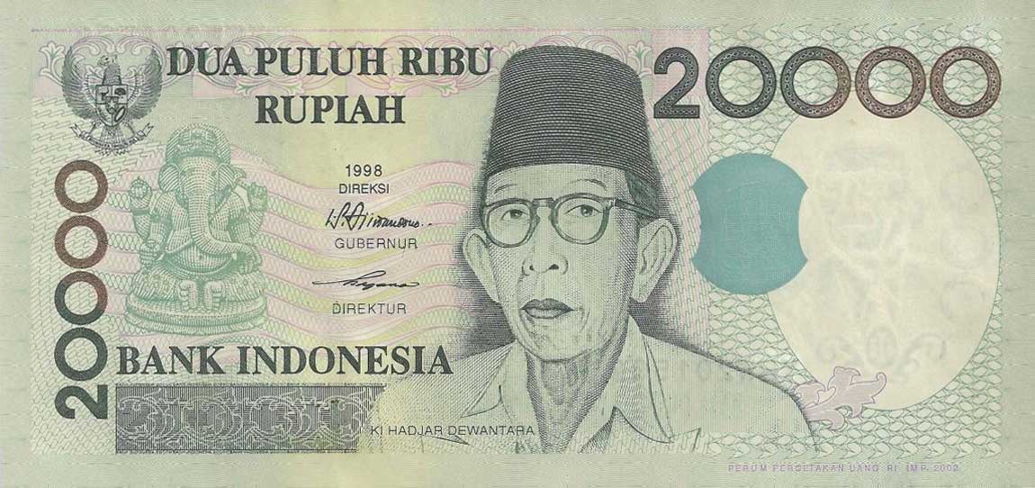 Front of Indonesia p138e: 20000 Rupiah from 2002