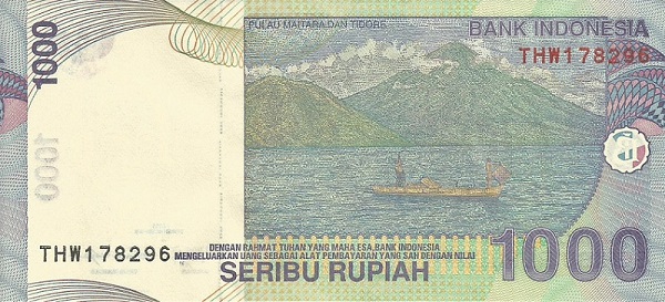 Back of Indonesia p141m: 1000 Rupiah from 2013