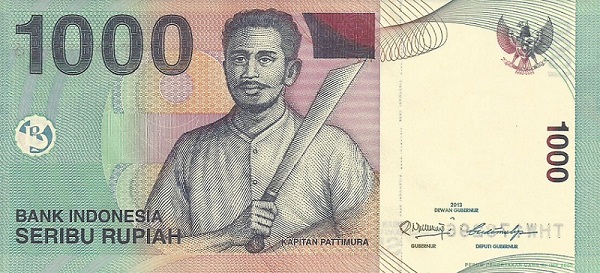 Front of Indonesia p141m: 1000 Rupiah from 2013