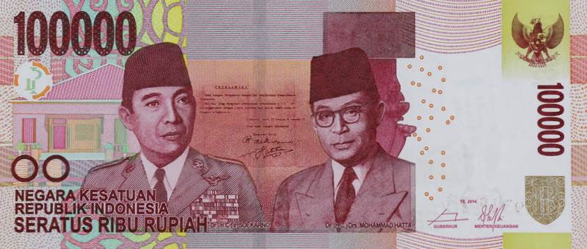 Front of Indonesia p153Ac: 100000 Rupiah from 2016