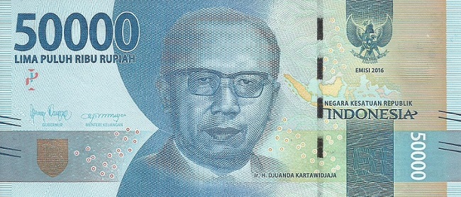 Front of Indonesia p159e: 50000 Rupiah from 2020