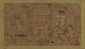 p33A from Indonesia: 75 Rupiah from 1948