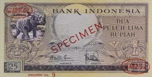 p49Bs from Indonesia: 25 Rupiah from 1957