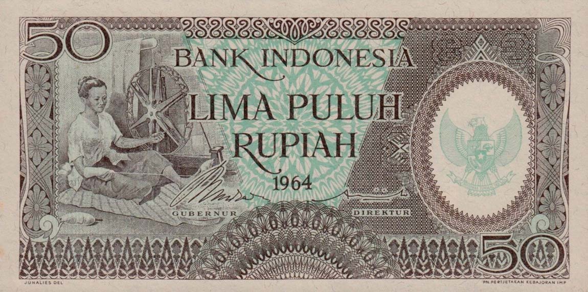 Front of Indonesia p96: 50 Rupiah from 1964