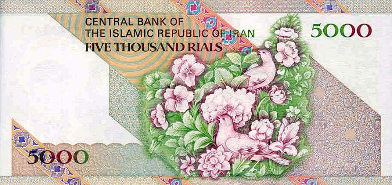 Back of Iran p145a: 5000 Rials from 1993