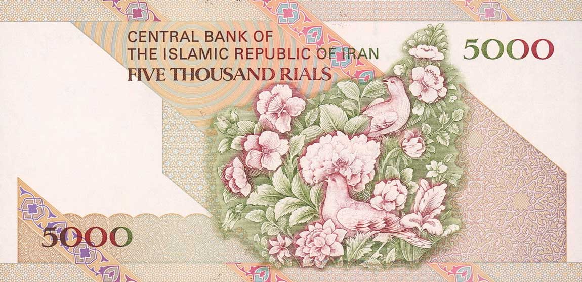 Back of Iran p145b: 5000 Rials from 1993