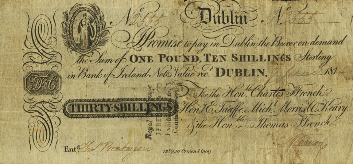 Front of Ireland p15: 30 Shillings from 1812