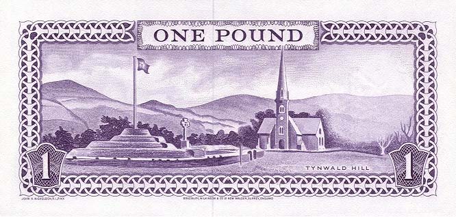 Back of Isle of Man p25b: 1 Pound from 1961