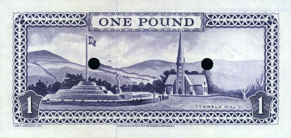 Back of Isle of Man p25s1: 1 Pound from 1961