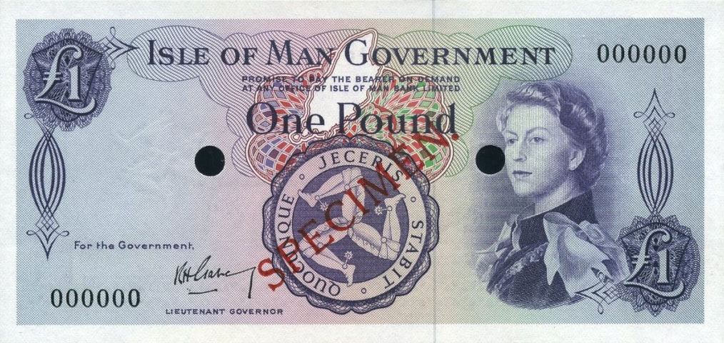 Front of Isle of Man p25s1: 1 Pound from 1961