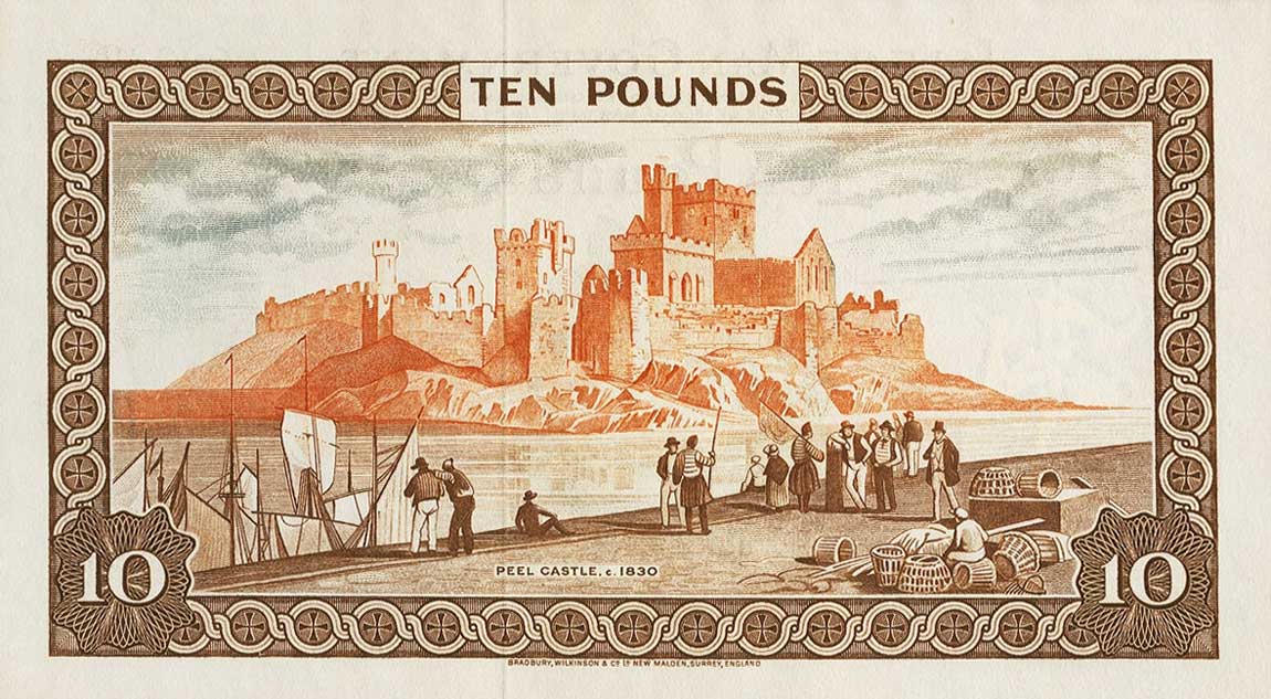 Back of Isle of Man p31a: 10 Pounds from 1972