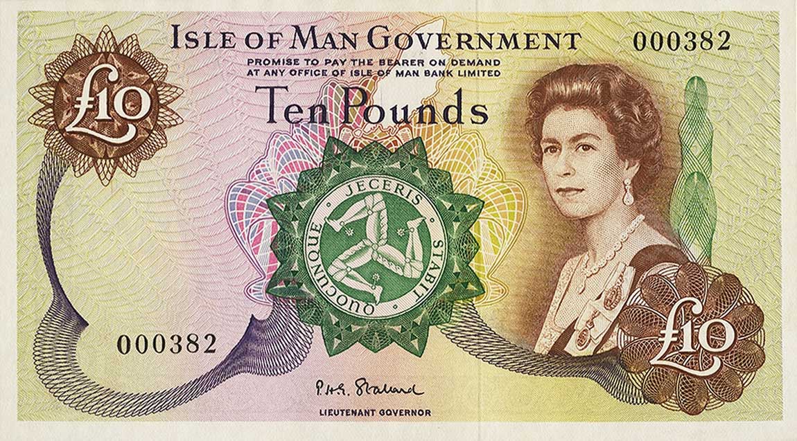 Front of Isle of Man p31a: 10 Pounds from 1972