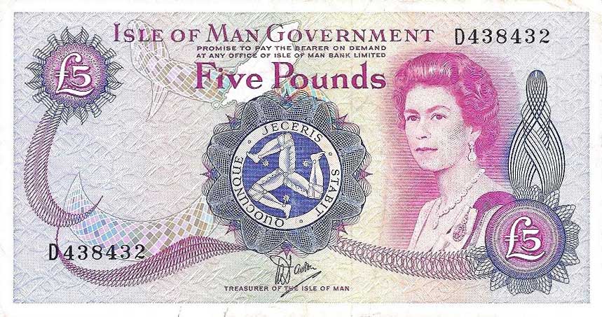 Front of Isle of Man p35b: 5 Pounds from 1979