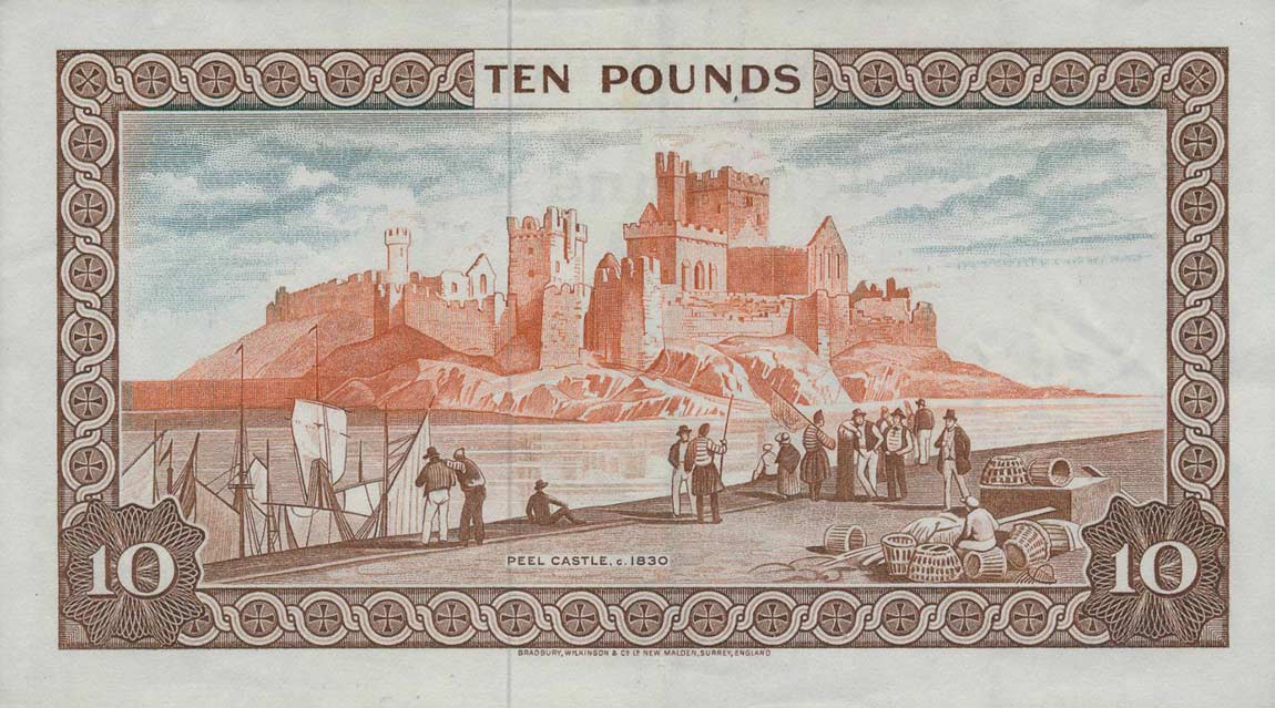 Back of Isle of Man p36a: 10 Pounds from 1979
