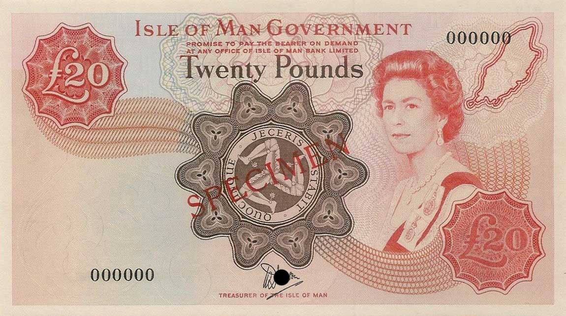 Front of Isle of Man p37s: 20 Pounds from 1979