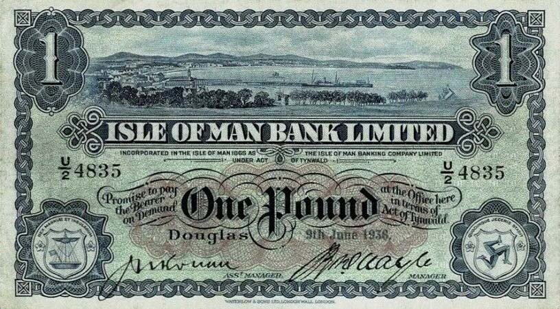 Front of Isle of Man p6a: 1 Pound from 1934