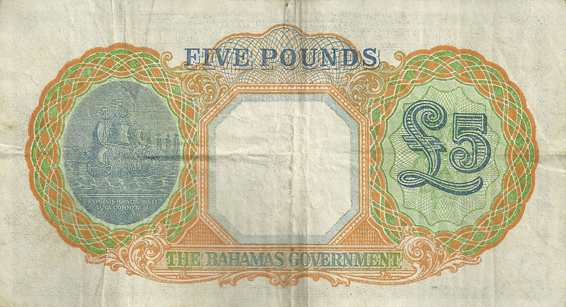 Back of Bahamas p12a: 5 Pounds from 1936