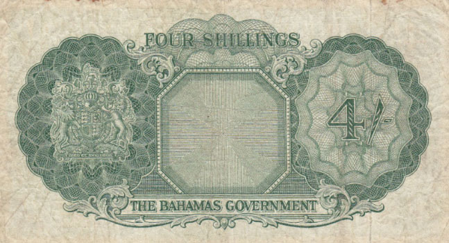 Back of Bahamas p13b: 4 Shillings from 1953