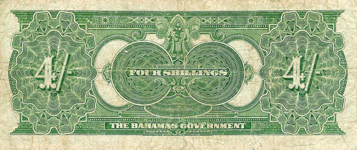 Back of Bahamas p2b: 4 Shillings from 1919