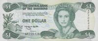 p51a from Bahamas: 1 Dollar from 1974
