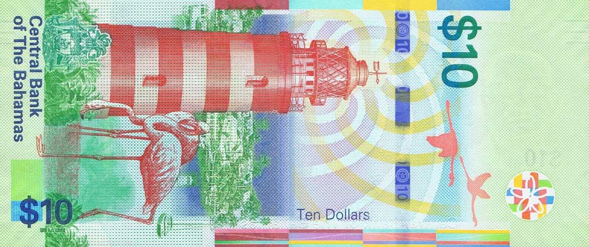 Back of Bahamas p79a: 10 Dollars from 2016