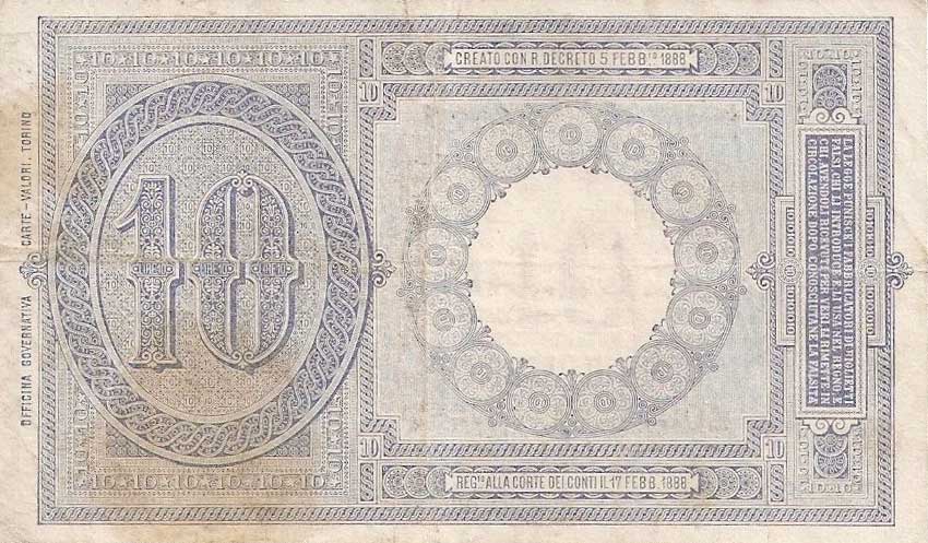 Back of Italy p20i: 10 Lire from 1925