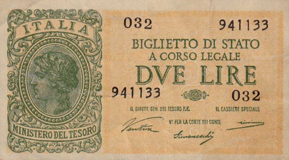 Front of Italy p30a: 2 Lire from 1944