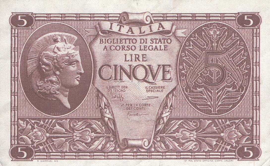 Front of Italy p31c: 5 Lire from 1944