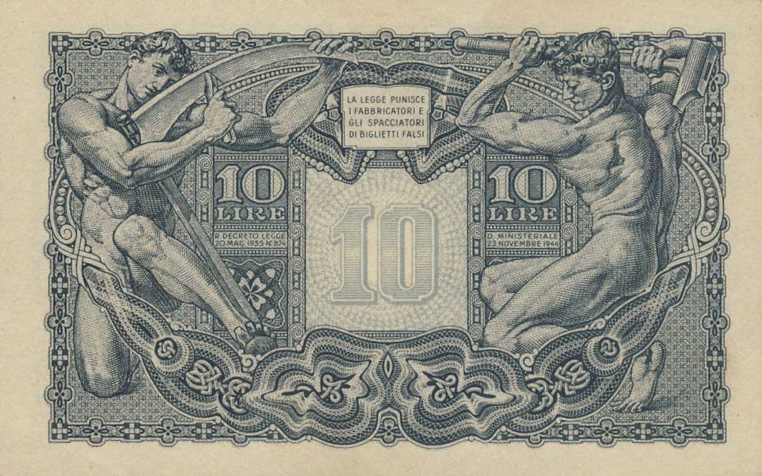 Back of Italy p32b: 10 Lire from 1944