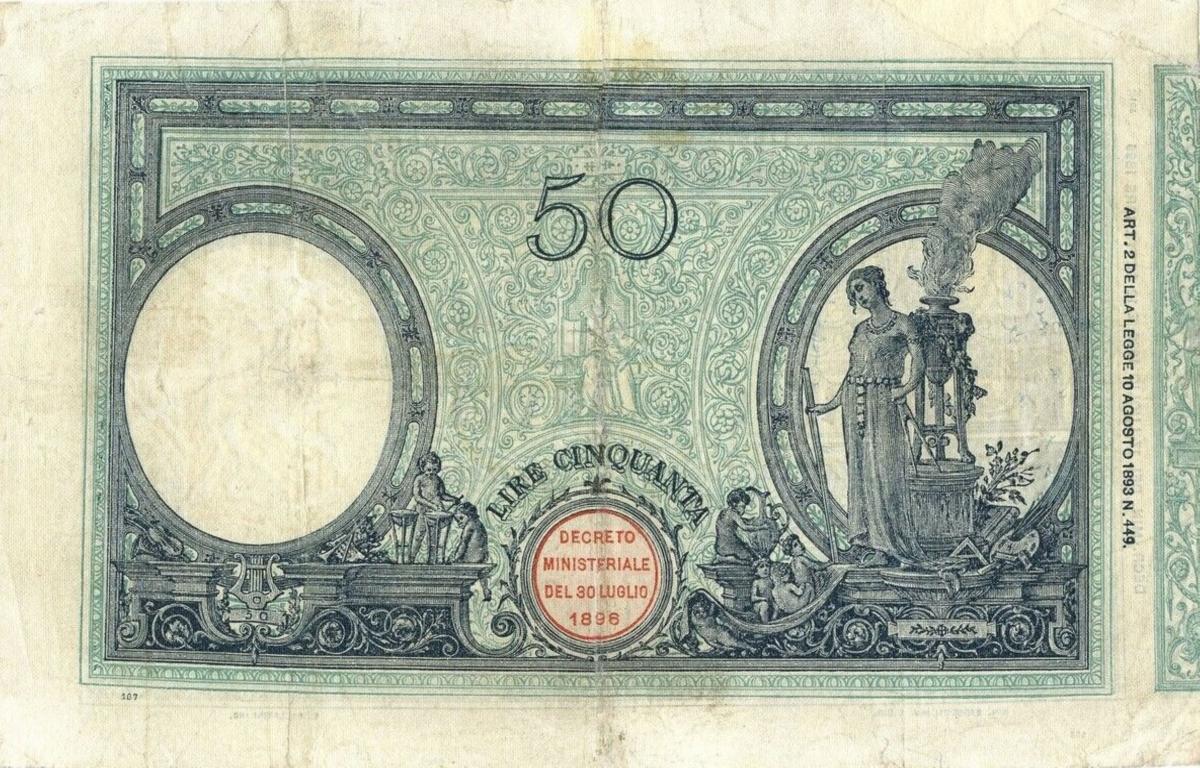 Back of Italy p38a: 50 Lire from 1896