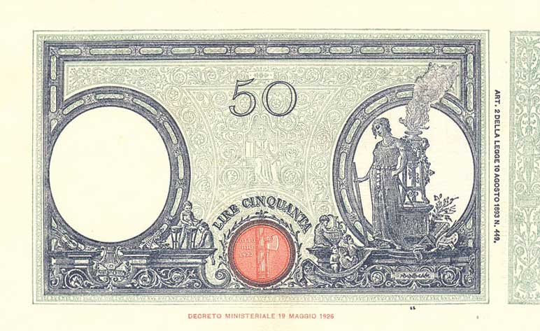 Back of Italy p38e: 50 Lire from 1919