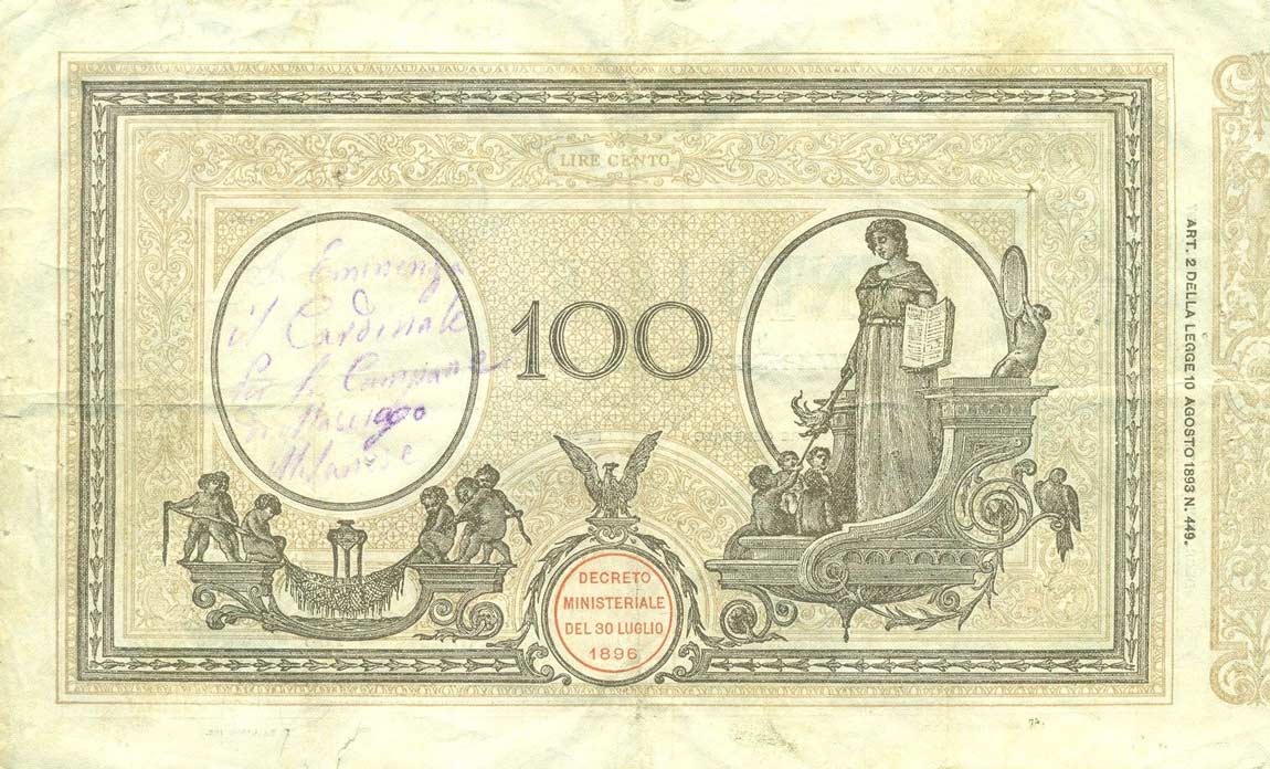 Back of Italy p39d: 100 Lire from 1911