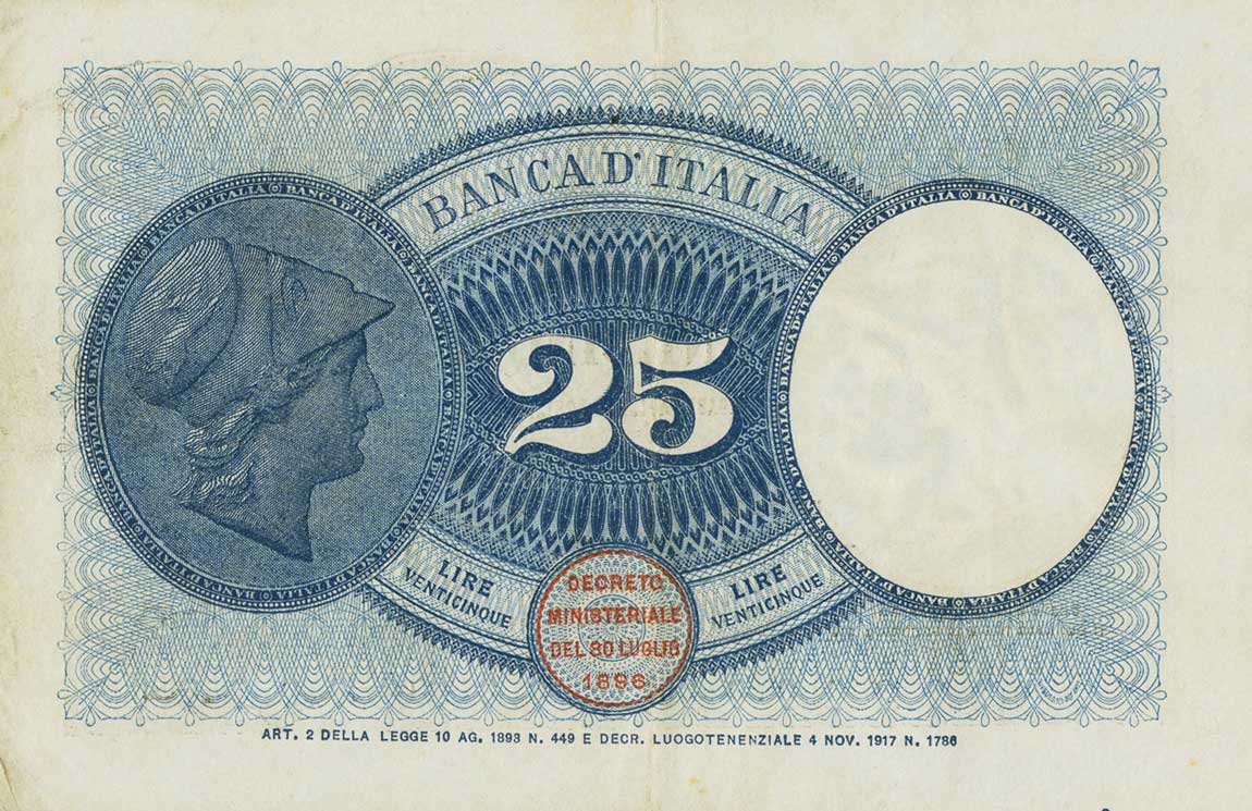 Back of Italy p42b: 25 Lire from 1919