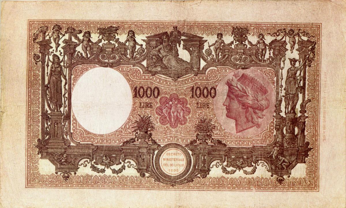 Back of Italy p46: 1000 Lire from 1921
