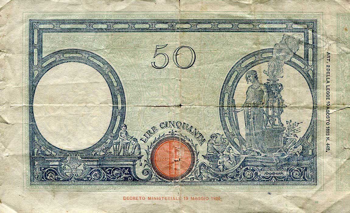 Back of Italy p47b: 50 Lire from 1930