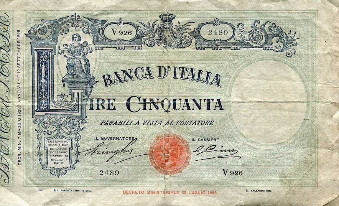 Front of Italy p47b: 50 Lire from 1930