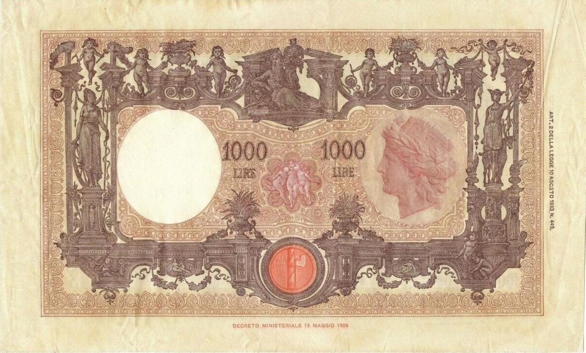 Back of Italy p52c: 1000 Lire from 1932