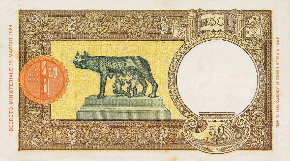 Back of Italy p58: 50 Lire from 1942