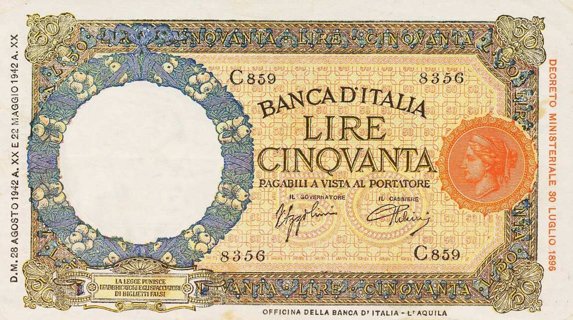 Front of Italy p58: 50 Lire from 1942