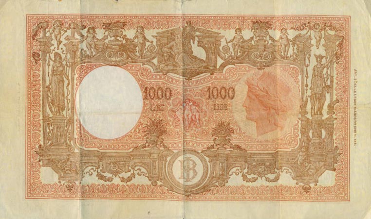 Back of Italy p81a: 1000 Lire from 1947