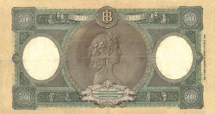 Back of Italy p84: 5000 Lire from 1947