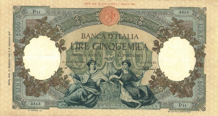 Front of Italy p84: 5000 Lire from 1947