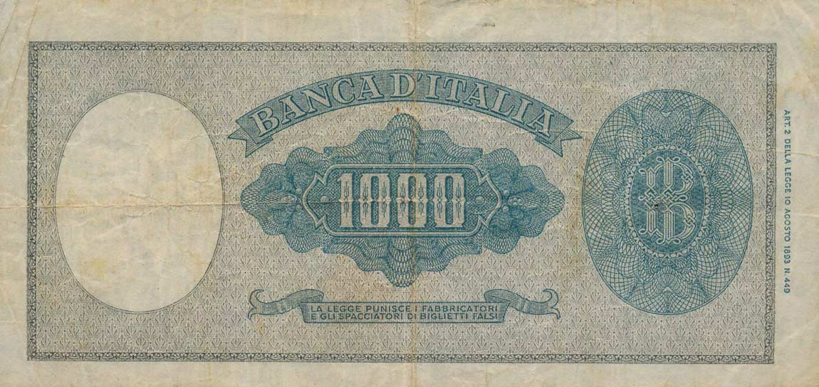 Back of Italy p88b: 1000 Lire from 1949