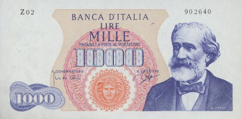 Front of Italy p96a: 1000 Lire from 1962