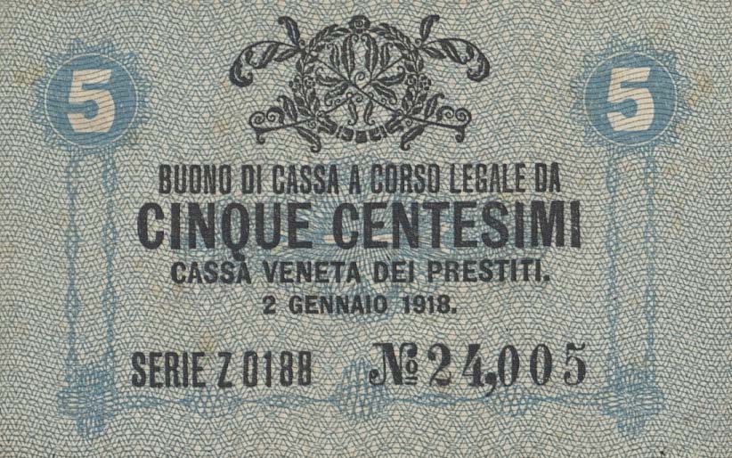 Front of Italy pM1: 5 Centesimos from 1918