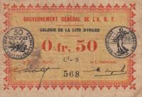 p1b from Ivory Coast: 0.5 Franc from 1917