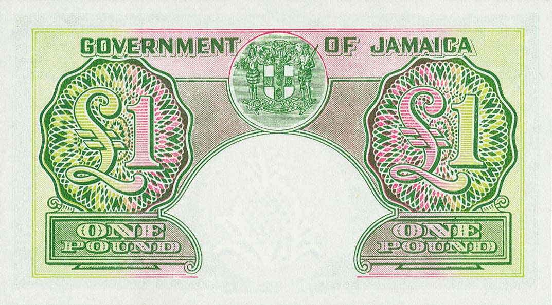 Back of Jamaica p41b: 1 Pound from 1950