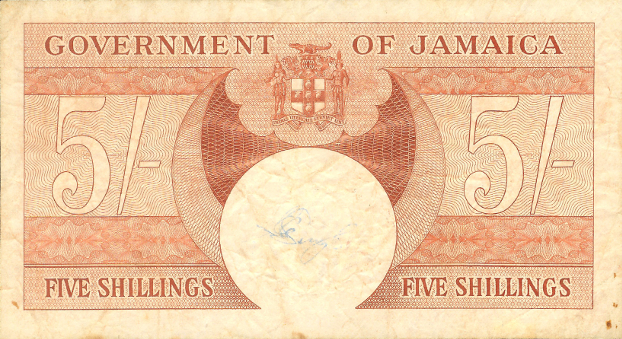 Back of Jamaica p45: 5 Shillings from 1952
